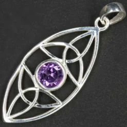 Amethyst Edelstein keltischer 925 Silberschmuck Anhänger