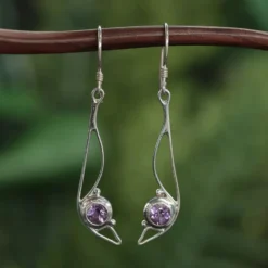 Amethyst Ohrhänger 925er Silber Ohrschmuck Einhänger