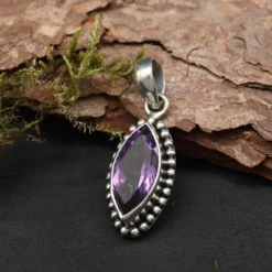 Amethyst Steinschmuck edler 925 Silber Edelstein Anhänger