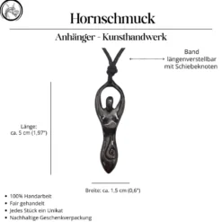 Angerone Hornschmuck Anhänger Horn vom Wasserbüffel 5cm
