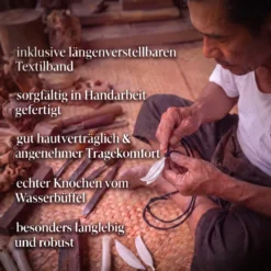 Angerone Knochenschmuck Anhänger Knochen vom Wasserbüffel 5cm