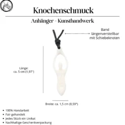 Angerone Knochenschmuck Anhänger Knochen vom Wasserbüffel 5cm