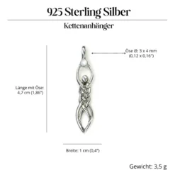 Angerone Schmuck Kettenanhänger 925 Silber Perlmutt