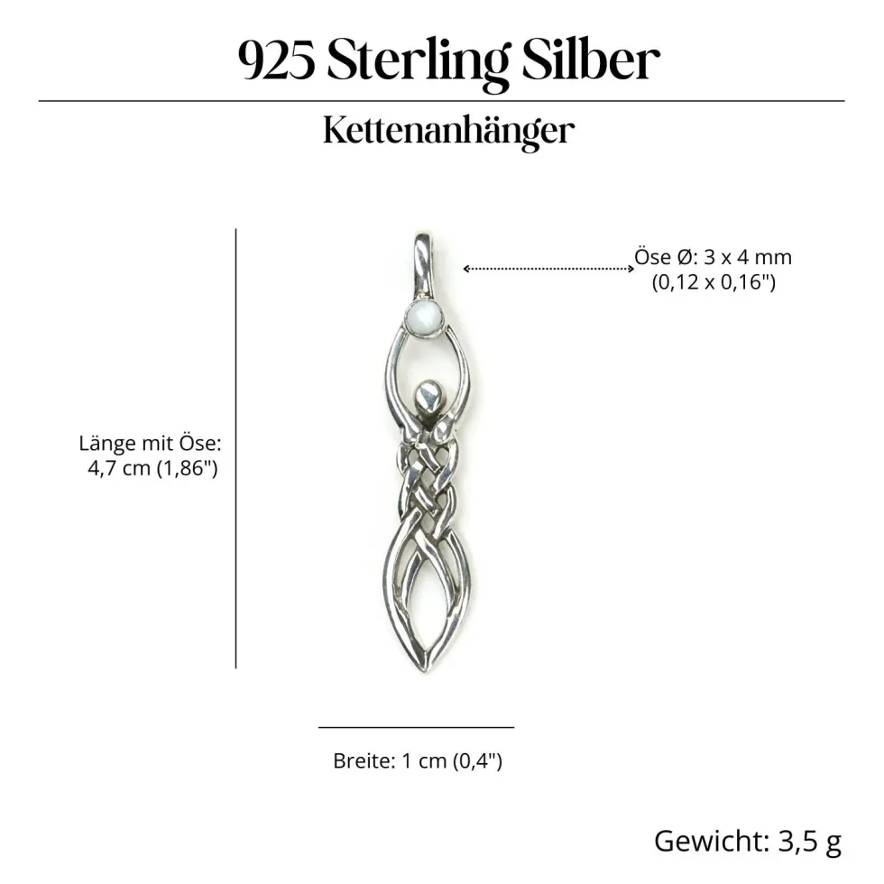 Angerone Schmuck Kettenanhänger 925 Silber Perlmutt