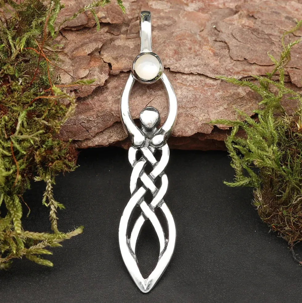 Angerone Schmuck Kettenanhänger 925 Silber Perlmutt