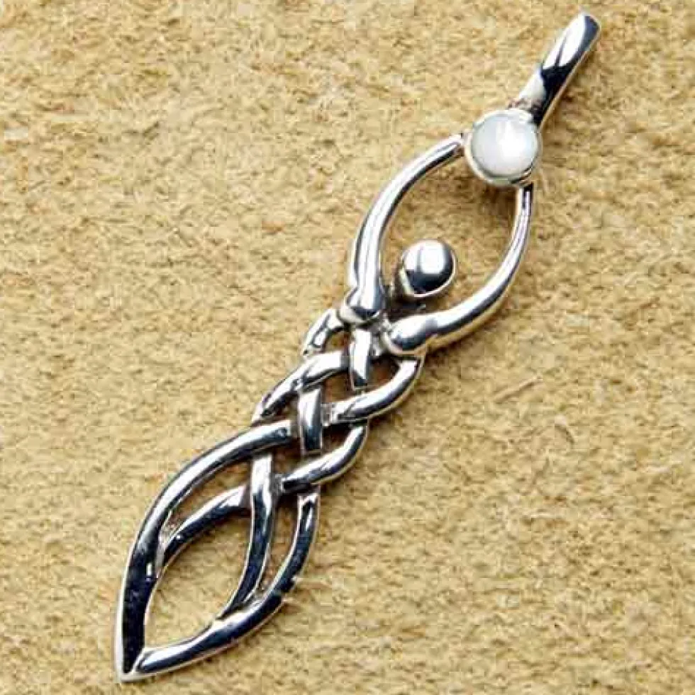 Angerone Schmuck Kettenanhänger 925 Silber Perlmutt