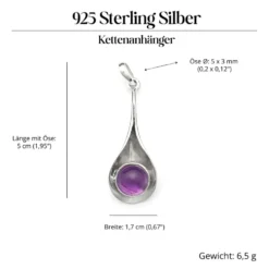Anhänger Amethyst modern schlicht 925 Silber Edelstein Schmuck