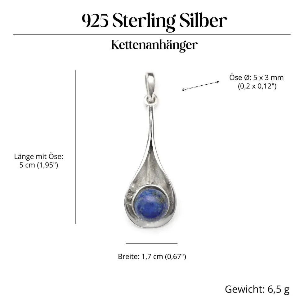 Anhänger Lapislazuli modern schlicht 925 Silber Schmuck edel