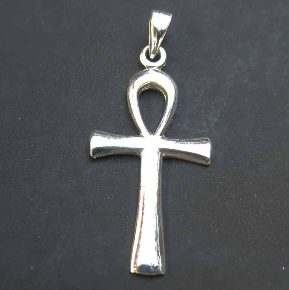 Ankh gewölbt Schmuck Kettenanhänger 925 Silber