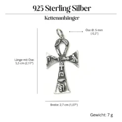Ankh Hieroglyphen Schmuck Anhänger aus Silber 925
