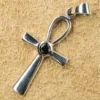 Ankh Kettenanhänger Schmuck 925 Silber schwarzem Zirkona