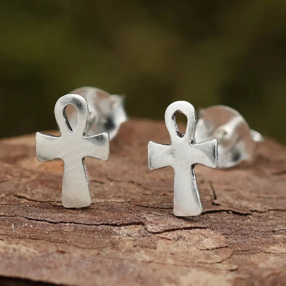 Ankh Ohrstecker 925 Silber Ohrschmuck