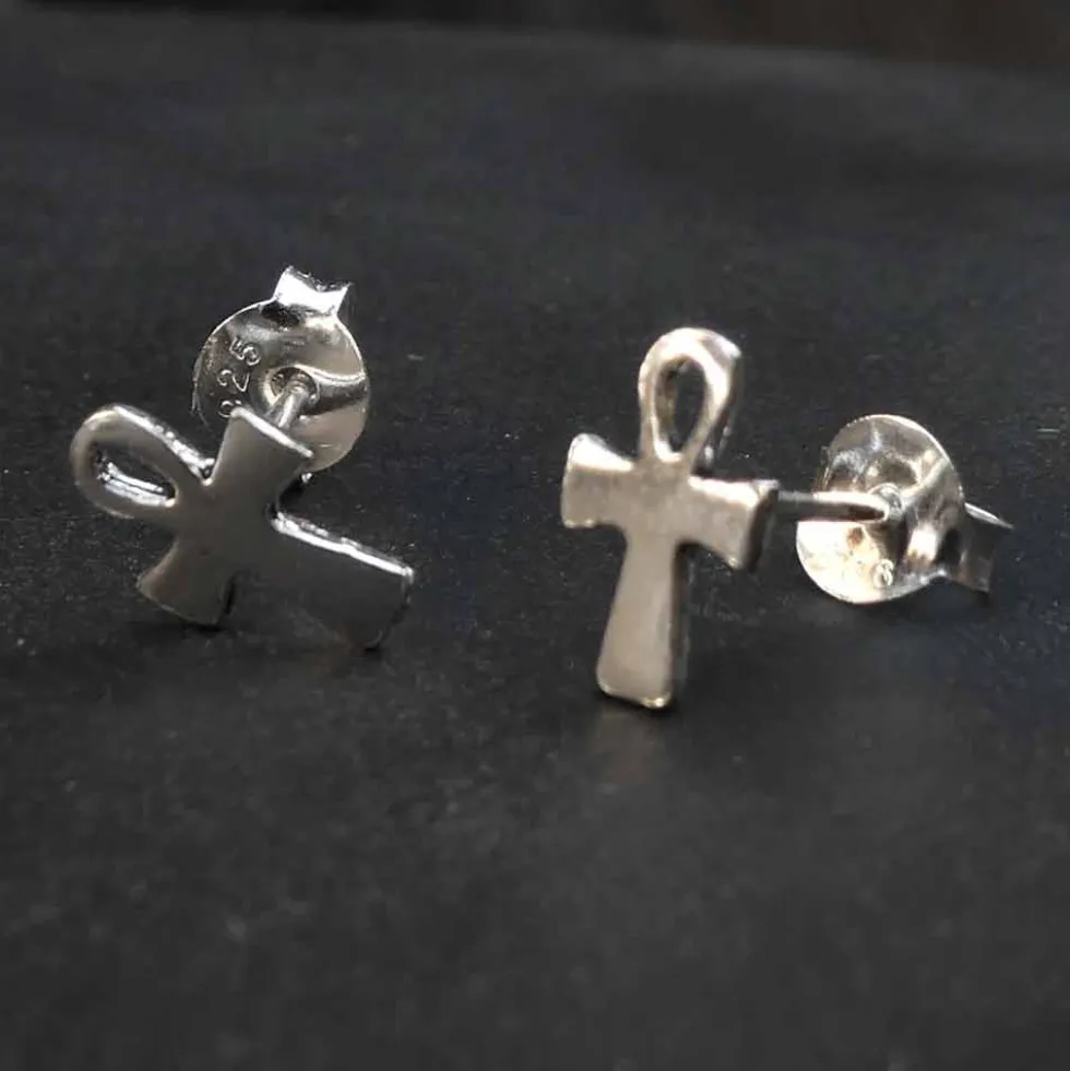 Ankh Ohrstecker 925 Silber Ohrschmuck