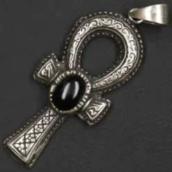 Ankh Onyx Schmuck Kettenanhänger Silber 925