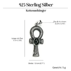 Ankh Onyx Schmuck Kettenanhänger Silber 925