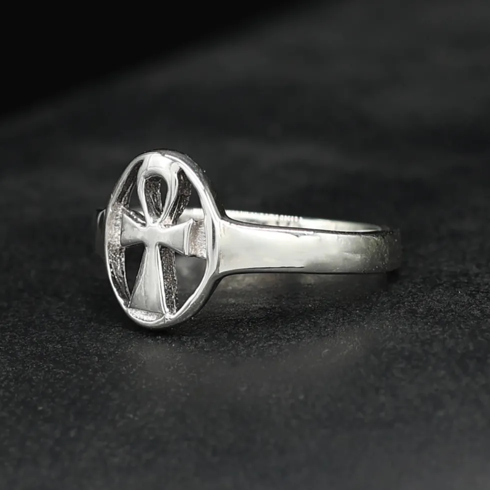 Ankh Ring Schmuck Silber Schlüssel des ewigen Lebens Damen Mädchen Silbering 925 Silber