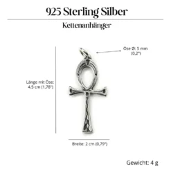 Ankh Schmuck Anhänger 925 Silber schlichter Kettenanhänger