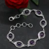 Armband Amethyst Edelstein oval Carbochon edles Damen Armschmuck 925 Silber
