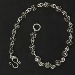 Armband Kleine Rosen Sterlingsilber Länge:19cm Damen Armkette 925 Silber