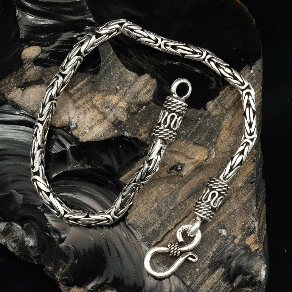 Armband Königskette 3mm 925 Silber Hand geschmiedet