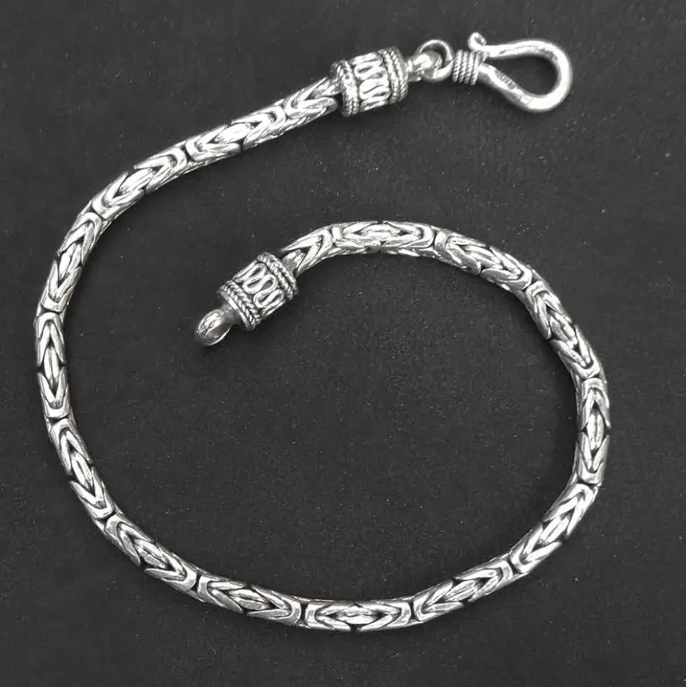 Armband Königskette 3mm 925 Silber Hand geschmiedet