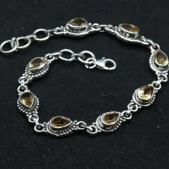 Armband 925 Silber Citrin Edelstein facettiert Schmuck Armschmuck