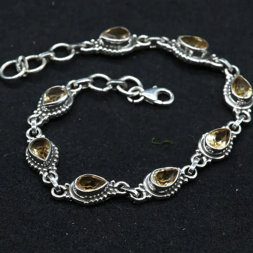 Armband 925 Silber Citrin Edelstein facettiert Schmuck Armschmuck