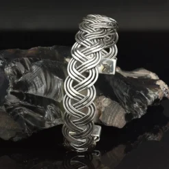 Armreif doppelt geflochten Damen Herren 925 Silber Armschmuck
