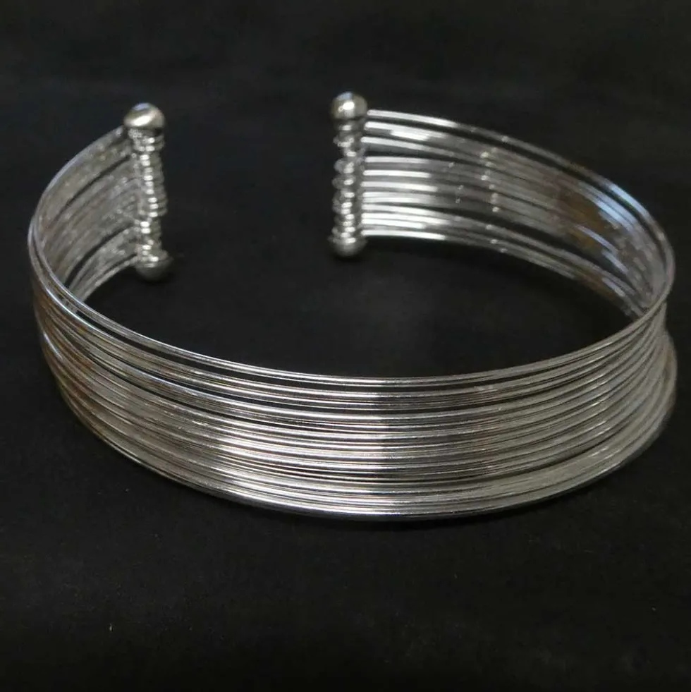 Armreif Elegant gefasste Silberdrähte Armschmuck 925er Silber