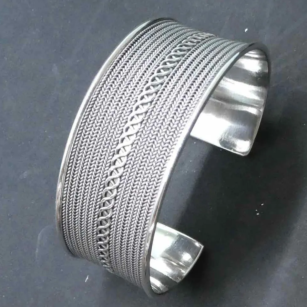 Armreif feines Knotenmuster 925 Silber Armschmuck