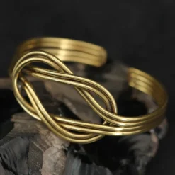 Armreif Geflochten Messing Armschmuck Damen