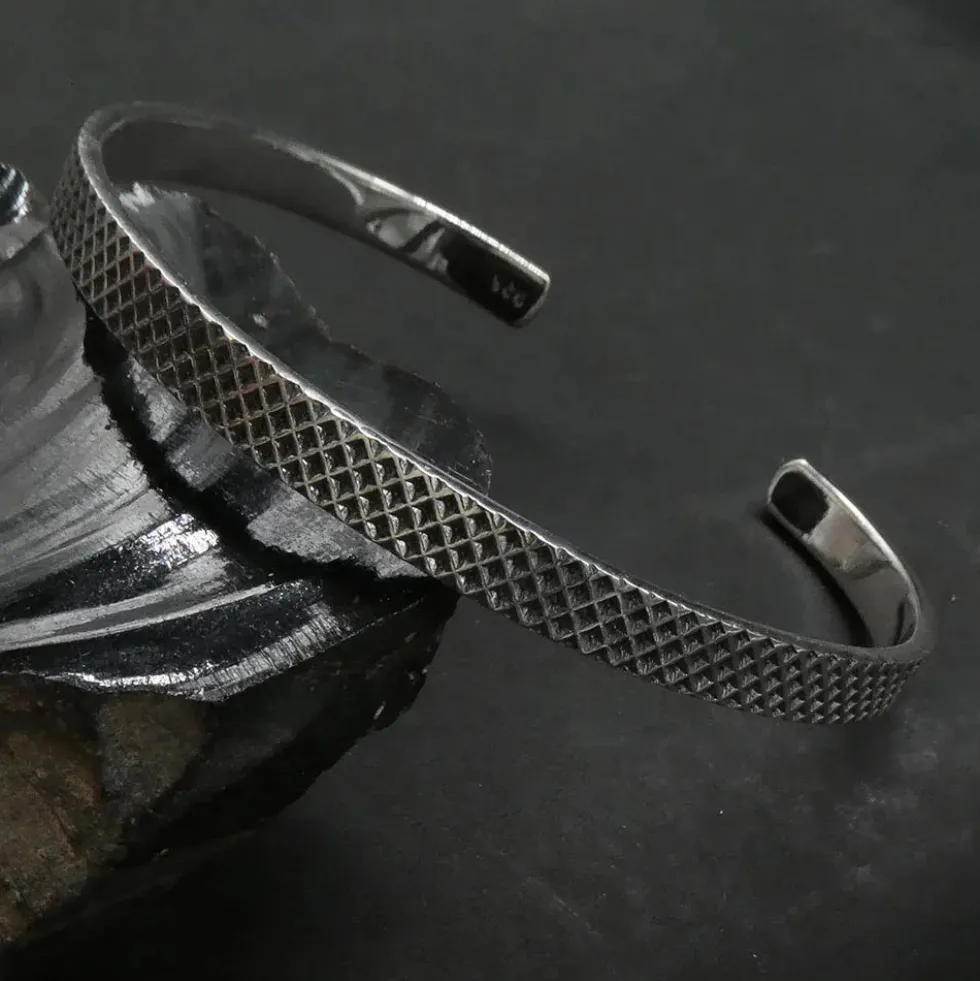Armreif modern gemustert 925 Silber Armschmuck