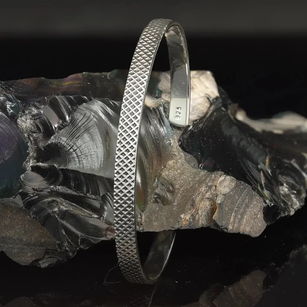 Armreif modern gemustert 925 Silber Armschmuck