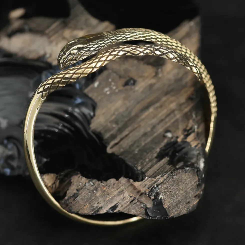 Armreif Schlange Messing Armschmuck Damen