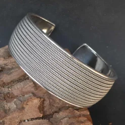 Armreif schlicht gestreift 925er Silber Armspange