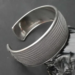 Armreif schlicht gestreift 925er Silber Armspange