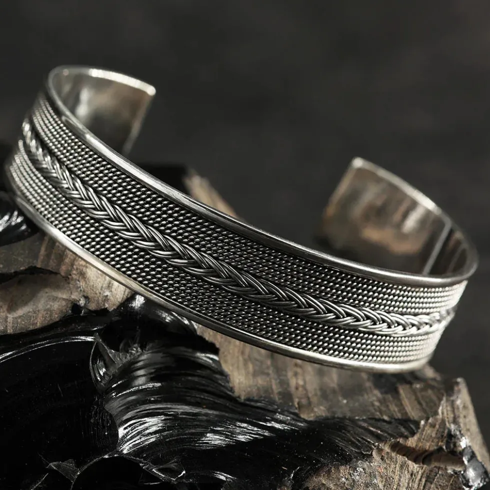 Armreif zeitloser Armschmuck Herren 925er Silber 16mm breit