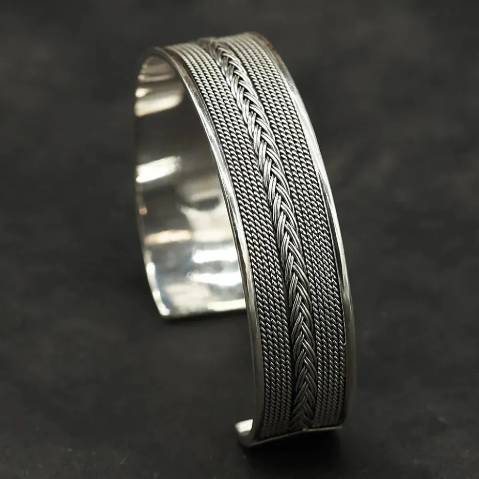Armreif zeitloser Armschmuck Herren 925er Silber 16mm breit