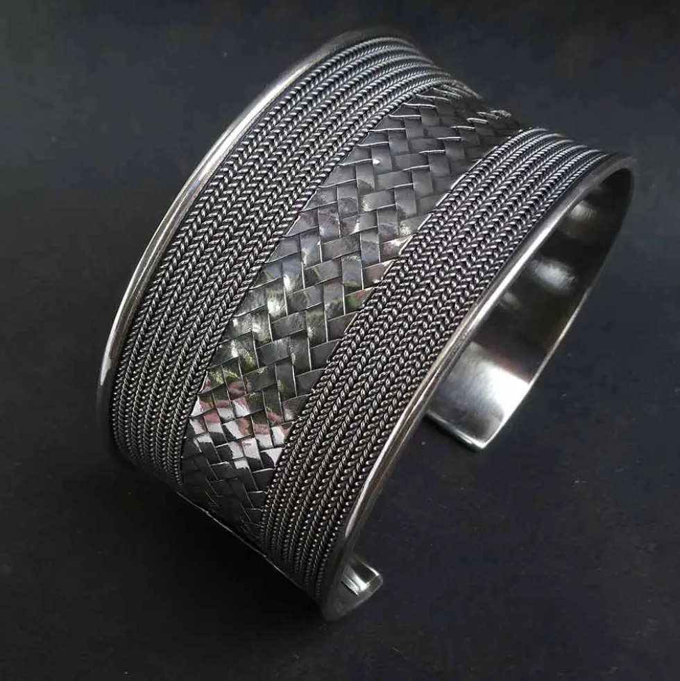 Armschmuck Edel Breit 34mm 925er Silber Armspange