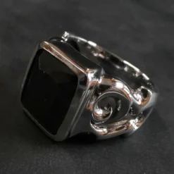 Ausgefallener Herren Ring Siegelring mit Zirkonia kunstvoll verziert 925er Silber