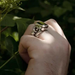 Ausgefallener Herren Ring Siegelring mit Zirkonia kunstvoll verziert 925er Silber