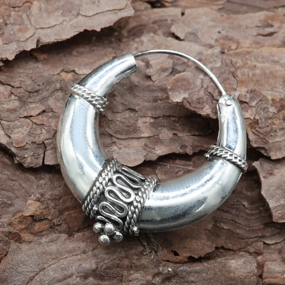 Bali Creole Ø 32mm Silber 925 Ohrschmuck