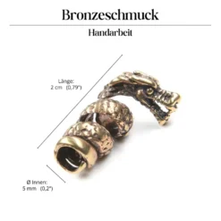Bartperle Drache Bronze Bartschmuck Haarschmuck