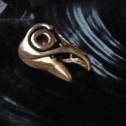Bartperle Rabenkopf Bronze Wikingerschmuck