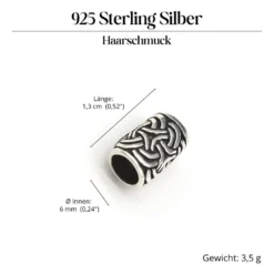 Bartperle 925 Silber Celtic Bartschmuck