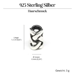 Bartperle 925 Silber keltisch Bartschmuck