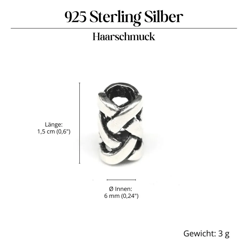 Bartperle 925 Silber keltisch Bartschmuck