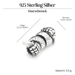 Bartperle 925 Silber Klaue Bartschmuck