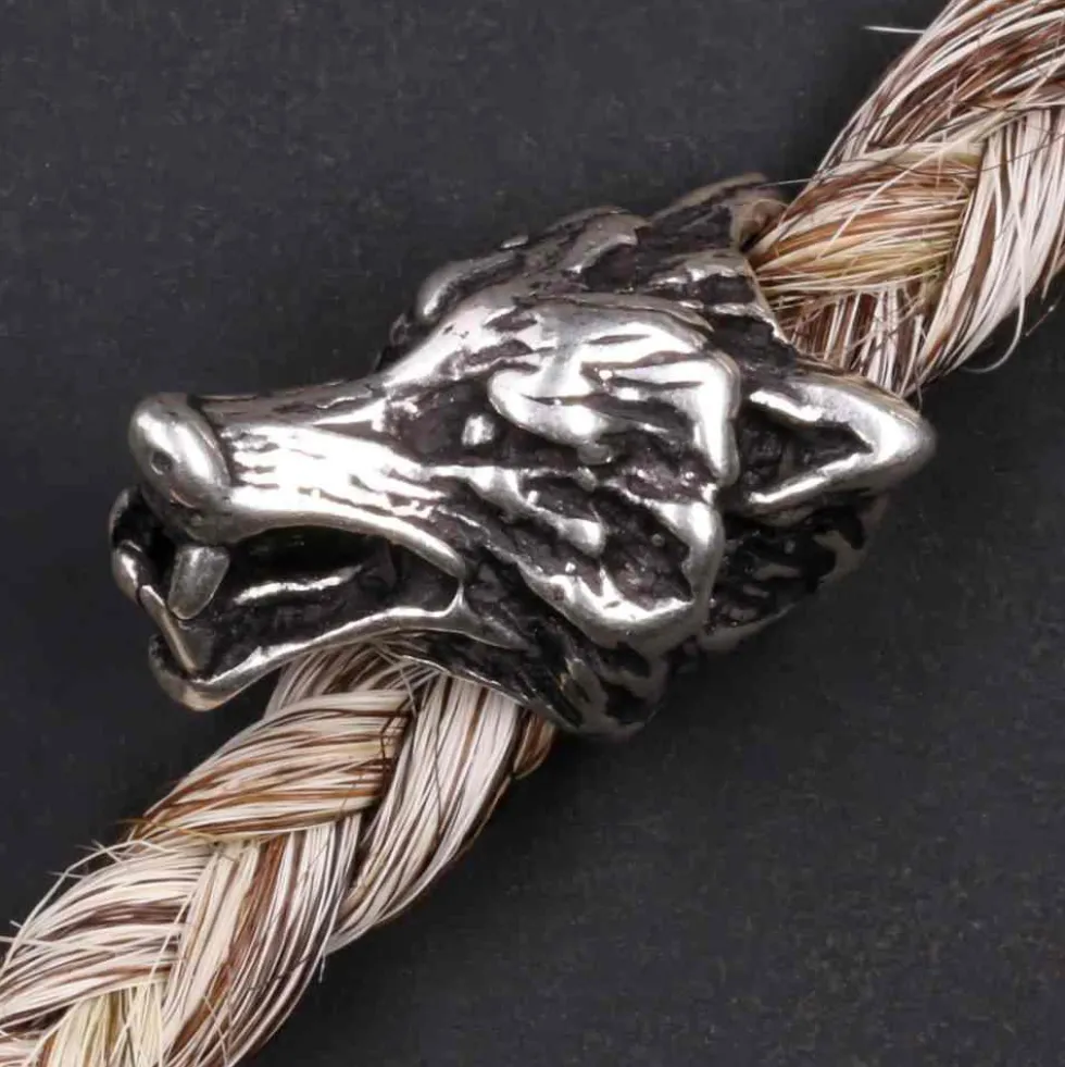 Bartperle 925 Silber Wolf Bartschmuck