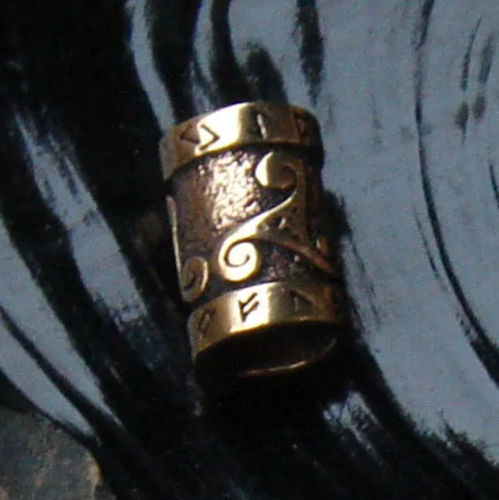 Bartperle Triskelion Bartschmuck Bronze Wikingerschmuck